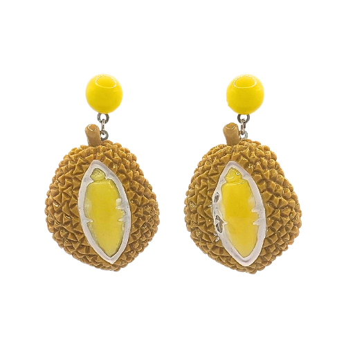 Shop our funky Tropical Durian Fruit Temptation Dangling Earrings JOJO IN THE PINK with Free Shipping